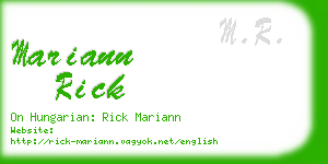 mariann rick business card
